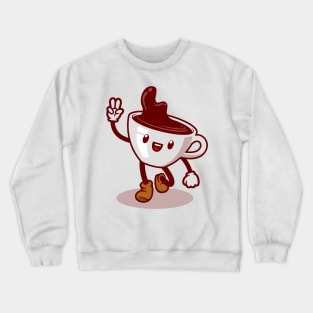 Coffee cup cartoon character Crewneck Sweatshirt